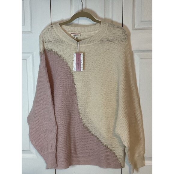Women’s Pink Cream Andree By Unit Sweater Size 1X New - Picture 1 of 4